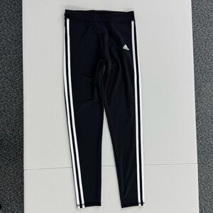 Adidas Black Leggings with White Stripes - Youth size L (14)